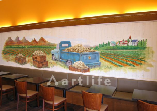 ハンバーガーショップ　壁画